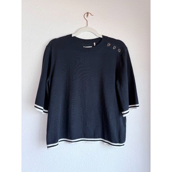 NWT Barbour Women's Genevieve Crewneck Jumper in Dark Navy Size 4 - Picture 5 of 13